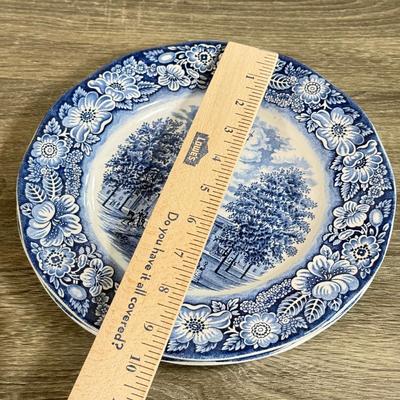 LOT 26D: Mikasa Intaglio CAC20 Annette Bowl, French Saxon China Co 22k Gold Decor Plates, Liberty Blue Independence Hall Plates &...