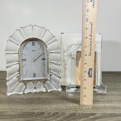 LOT 27D: Mikasa Crystal: #1 Photo Frame & Desk Clock