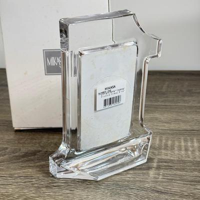 LOT 27D: Mikasa Crystal: #1 Photo Frame & Desk Clock