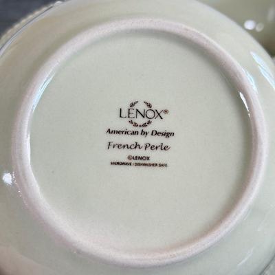 LOT 28D: Lenox Collection: Catherine McClung Riverwood Fish Mugs, French Perle Bowls & Casual Images Diamond Ring Mugs