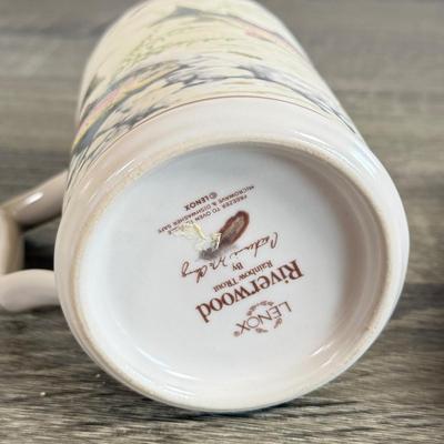 LOT 28D: Lenox Collection: Catherine McClung Riverwood Fish Mugs, French Perle Bowls & Casual Images Diamond Ring Mugs