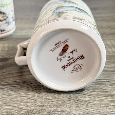 LOT 28D: Lenox Collection: Catherine McClung Riverwood Fish Mugs, French Perle Bowls & Casual Images Diamond Ring Mugs