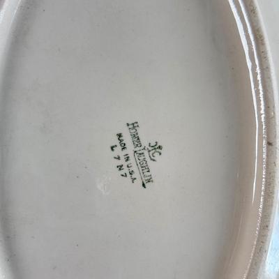 LOT 30D: Vintage China: Hand Painted Austrian Open Vase, Homer Laughlin Lidded Serving Dish & More