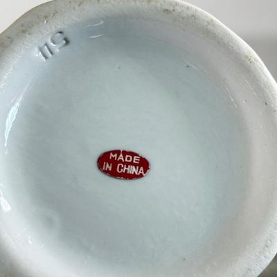 LOT 30D: Vintage China: Hand Painted Austrian Open Vase, Homer Laughlin Lidded Serving Dish & More