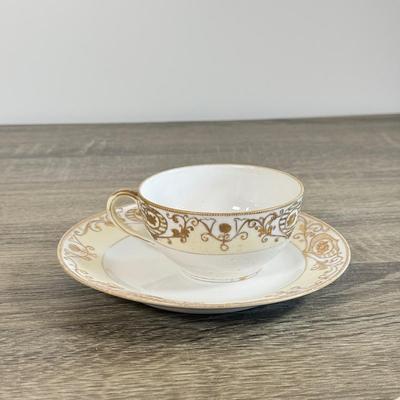 LOT 31D: Vintage Tea Cups w/ Matching Saucers: Nippon, Royal Winton June Festival & More