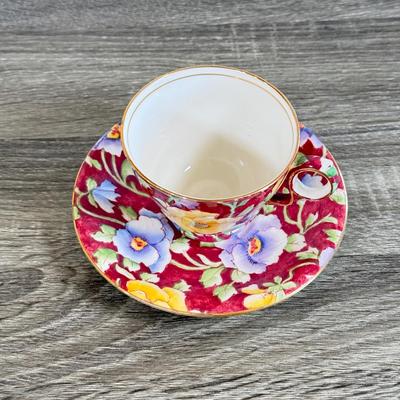 LOT 31D: Vintage Tea Cups w/ Matching Saucers: Nippon, Royal Winton June Festival & More