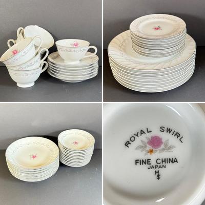 LOT 32D: Royal Swirl Fine China Dish Set