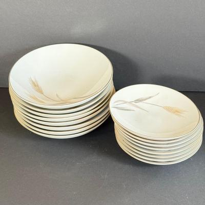 LOT 35D: Sango China Japan Autumn Gold Wheat Dish Set