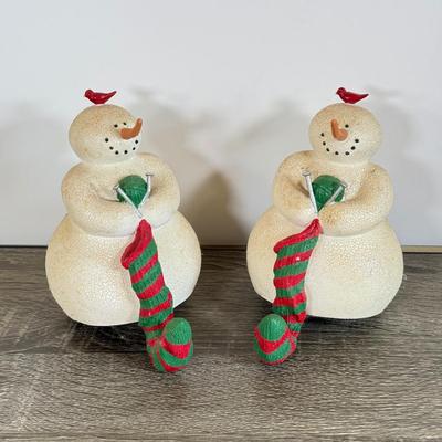 LOT 36D: Department 56 Christmas Starry Night Snowman Stocking Holders