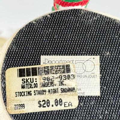 LOT 36D: Department 56 Christmas Starry Night Snowman Stocking Holders