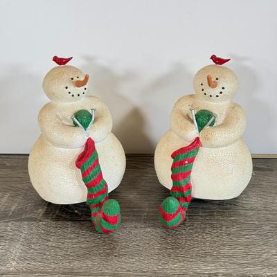LOT 36D: Department 56 Christmas Starry Night Snowman Stocking Holders