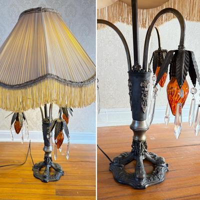 LOT 39L: Fascinating Antique / Vintage Ornate Table Lamp (33")