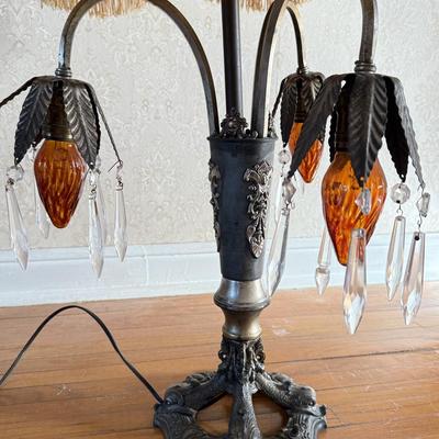 LOT 39L: Fascinating Antique / Vintage Ornate Table Lamp (33")