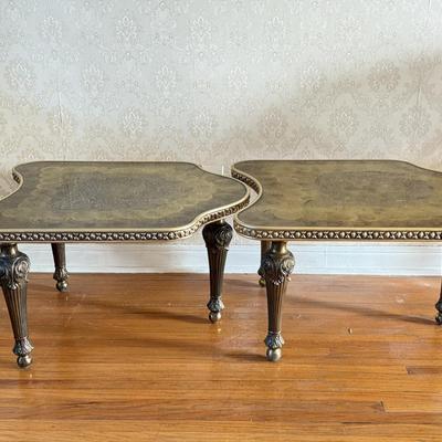 LOT 40L: Pair of Vintage French Style Nesting End Tables