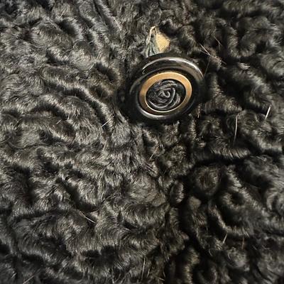 LOT 44G: Vintage Lamb Wool Coat w/ Mink Fur Collar