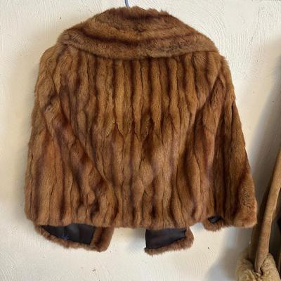 LOT 45G: Mink Fur Shawl & Lambskin Coat