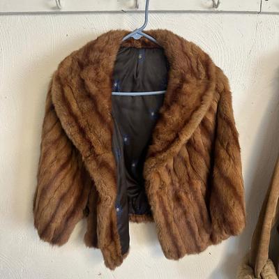 LOT 45G: Mink Fur Shawl & Lambskin Coat