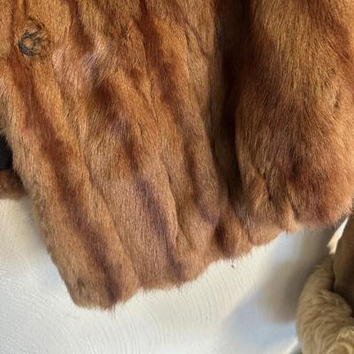 LOT 45G: Mink Fur Shawl & Lambskin Coat