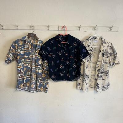 LOT 47G: Vintage Fishing Themed / Hawaiian Shirts & More