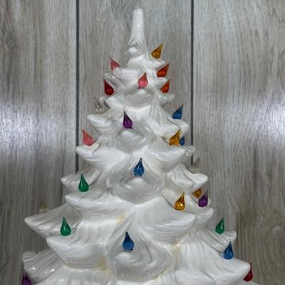 LOT 53B: Vintage 22” White Ceramic Christmas Tree Light