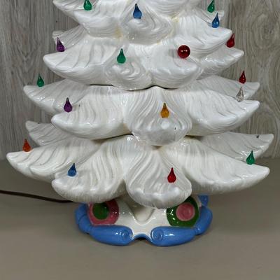 LOT 53B: Vintage 22” White Ceramic Christmas Tree Light