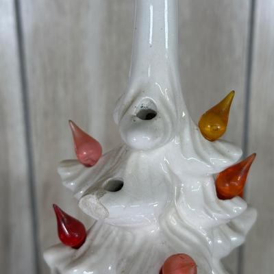 LOT 53B: Vintage 22” White Ceramic Christmas Tree Light