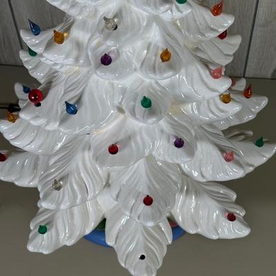 LOT 53B: Vintage 22” White Ceramic Christmas Tree Light
