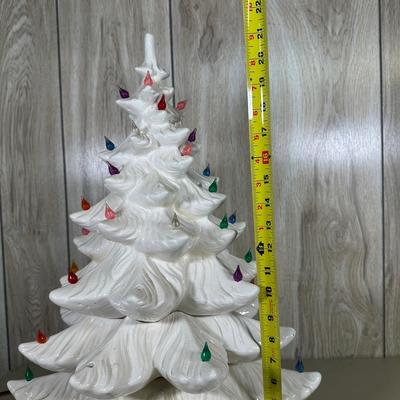 LOT 53B: Vintage 22” White Ceramic Christmas Tree Light