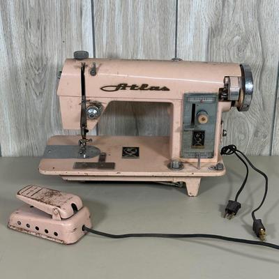 LOT 56B: Vintage Pink Atlas Sewing Machine