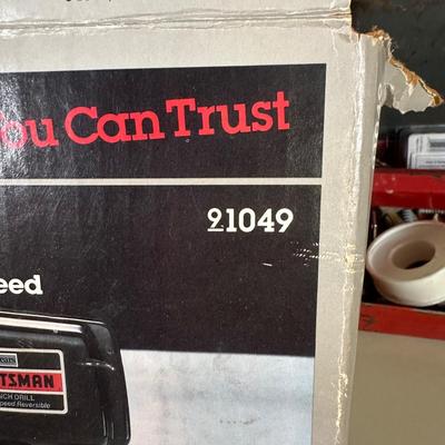 LOT 57B: Two Tool Boxes w/ All Contents Included, Craftsman 3/8” Drill & Eclipes Bench Vice