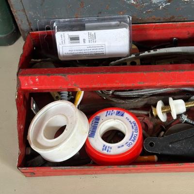 LOT 57B: Two Tool Boxes w/ All Contents Included, Craftsman 3/8” Drill & Eclipes Bench Vice