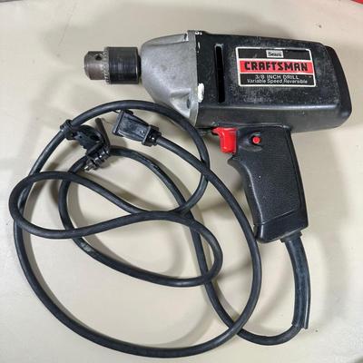 LOT 57B: Two Tool Boxes w/ All Contents Included, Craftsman 3/8” Drill & Eclipes Bench Vice