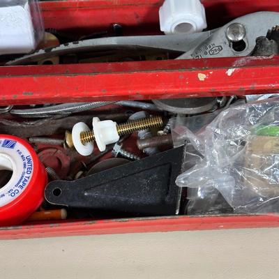 LOT 57B: Two Tool Boxes w/ All Contents Included, Craftsman 3/8” Drill & Eclipes Bench Vice