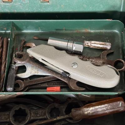 LOT 57B: Two Tool Boxes w/ All Contents Included, Craftsman 3/8” Drill & Eclipes Bench Vice