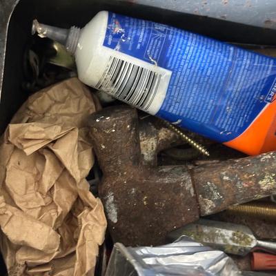 LOT 57B: Two Tool Boxes w/ All Contents Included, Craftsman 3/8” Drill & Eclipes Bench Vice