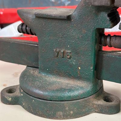 LOT 57B: Two Tool Boxes w/ All Contents Included, Craftsman 3/8” Drill & Eclipes Bench Vice