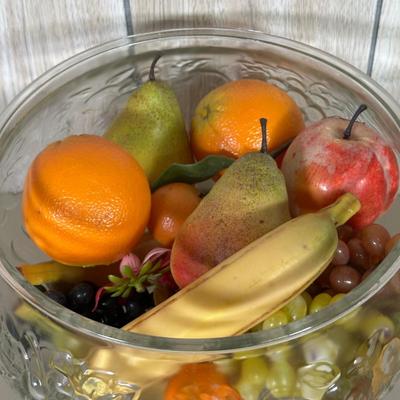 LOT 59B: Vintage Jeanette Embossed Glass Punch Bowl w/ 12 Cups