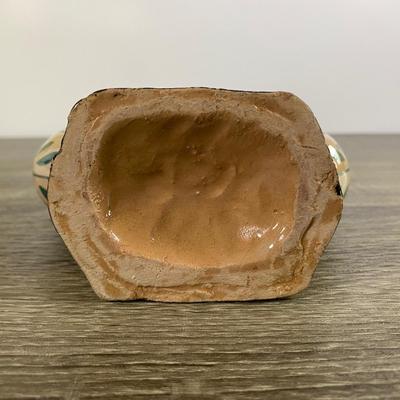 LOT 61D: Vintage Italian Pottery: Small Vases, Porcelain Floral Centerpiece, Ceramic Hand-painted Bottle