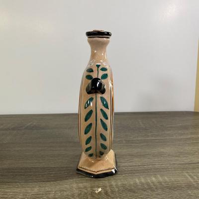 LOT 61D: Vintage Italian Pottery: Small Vases, Porcelain Floral Centerpiece, Ceramic Hand-painted Bottle