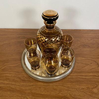 LOT 64D: Vintage Bohemian Glass Drinkware, Comes with 6 glasses