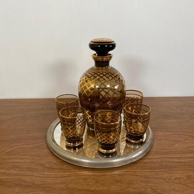 LOT 64D: Vintage Bohemian Glass Drinkware, Comes with 6 glasses