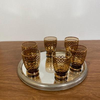 LOT 64D: Vintage Bohemian Glass Drinkware, Comes with 6 glasses