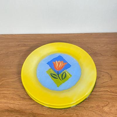 LOT 65D: Arcoroc Matys Hand Painted Tulip Mixed Set of Dishware