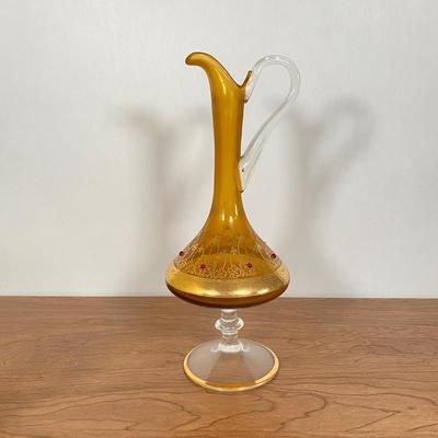 LOT 66D: Venetian Glass Decanter & Stemware (Set of 6)