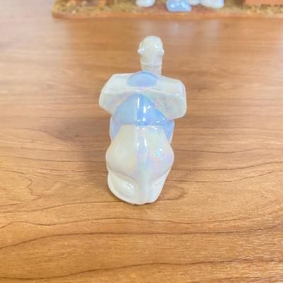 LOT 72D: Vintage Nativity Set in Manger with Porcelain Figurines