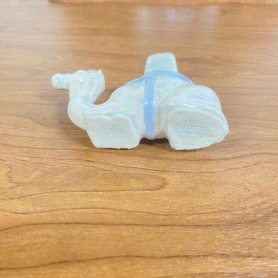 LOT 72D: Vintage Nativity Set in Manger with Porcelain Figurines