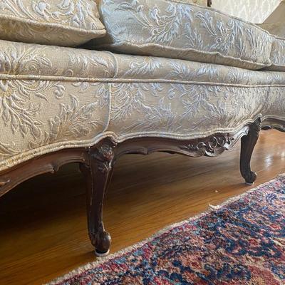 LOT 73L: Vintage Louis XV Style Carved Walnut Sofa