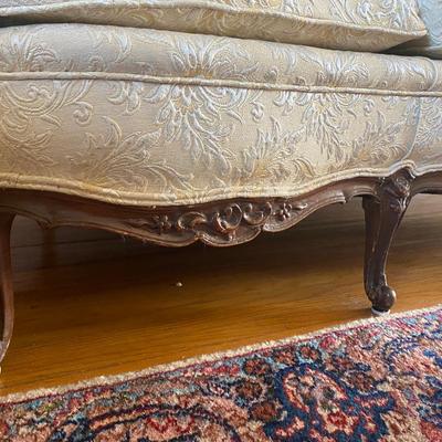 LOT 73L: Vintage Louis XV Style Carved Walnut Sofa