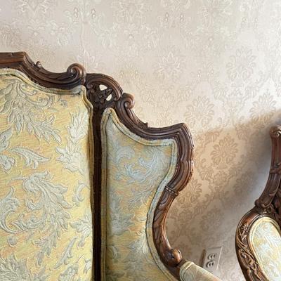 LOT 74L: Pair of Coordinating French Louis XV Style Chairs