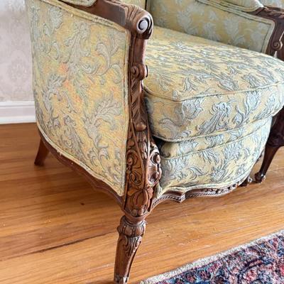 LOT 74L: Pair of Coordinating French Louis XV Style Chairs